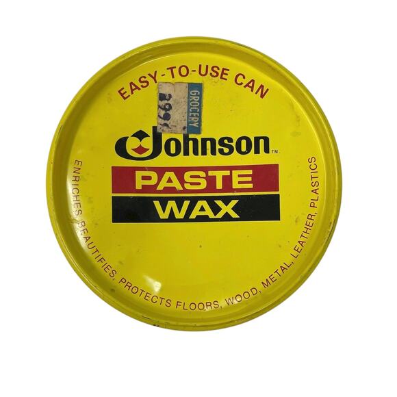 Johnson Paste Wax Vintage 1982  Original Formula 16 oz Tin Discontinued 90% Full - Picture 2 of 10